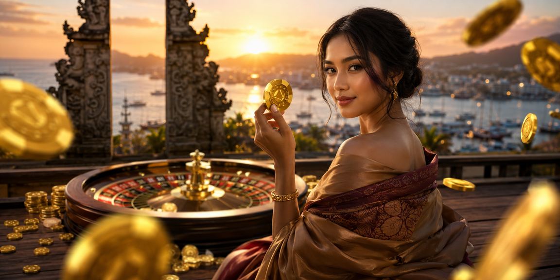 Pemain beraksi di meja taruhan roulette kasino online