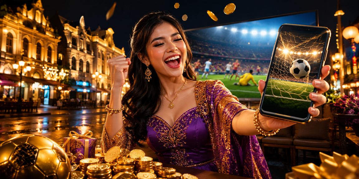 Seorang pemain menganalisis data pertandingan sepak bola sebelum memasang taruhan